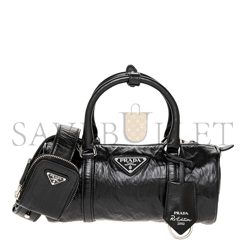 PRADA PENCIL ANTIQUE LEATHER TOP HANDLE BAG 1BA389 (22*10*9cm) 